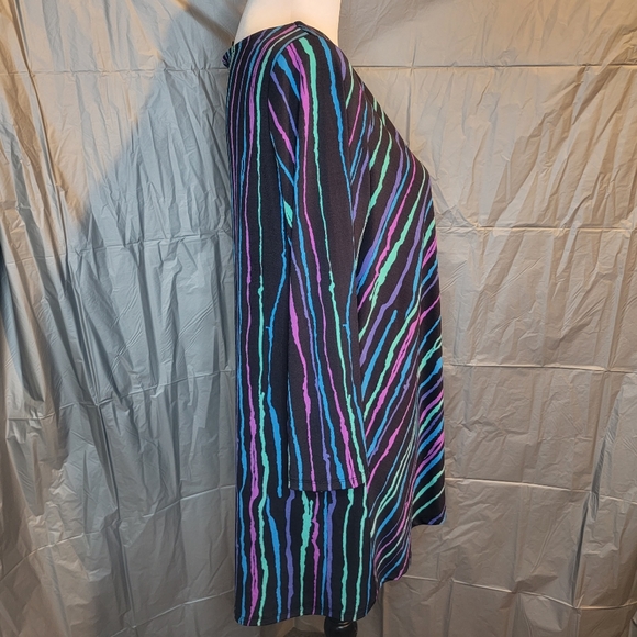 Women's Bob Mackie Wearable Art Striped Tunic Top Size M - Picture 6 of 6